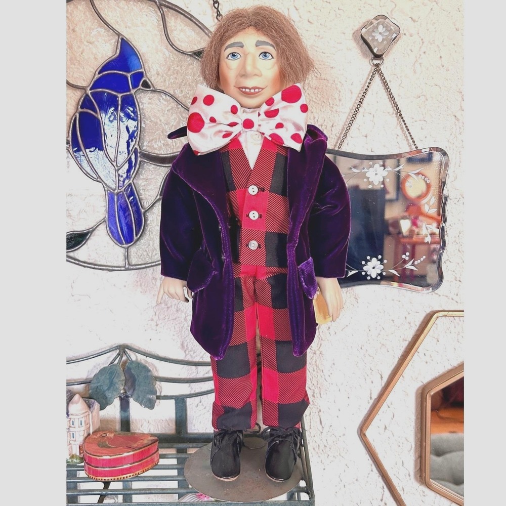 Vintage Dakin Faith Wick Mad‎ Hatter Doll Purple Velvet
